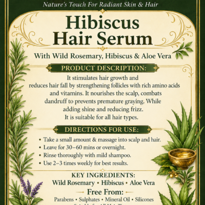 Hibiscus Hair Serum – With Wild Rosemary, Hibiscus & Aloe Vera (200 ml)