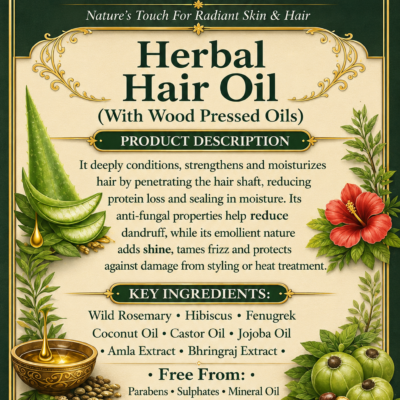 Herbal Hair Oil – With Wood Pressed Oils (200 ml)