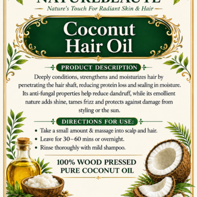 Cold pressed Extra Virgin 100% Coconut oil (500ml)