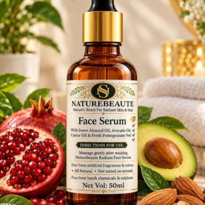 Face Serum – With Sweet Almond Oil, Avocado Oil, Castor Oil & Fresh Pomegranate Peel (50 ml)