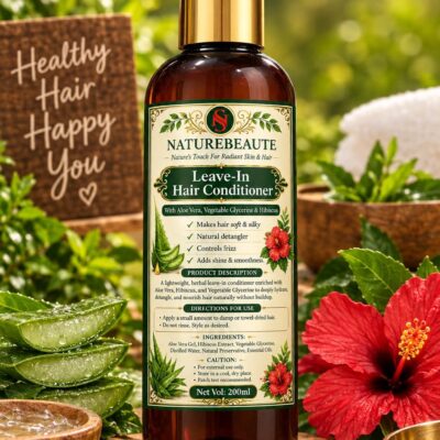Leave-In Hair Conditioner – With Aloe Vera, Vegetable Glycerine & Hibiscus (200 ml)