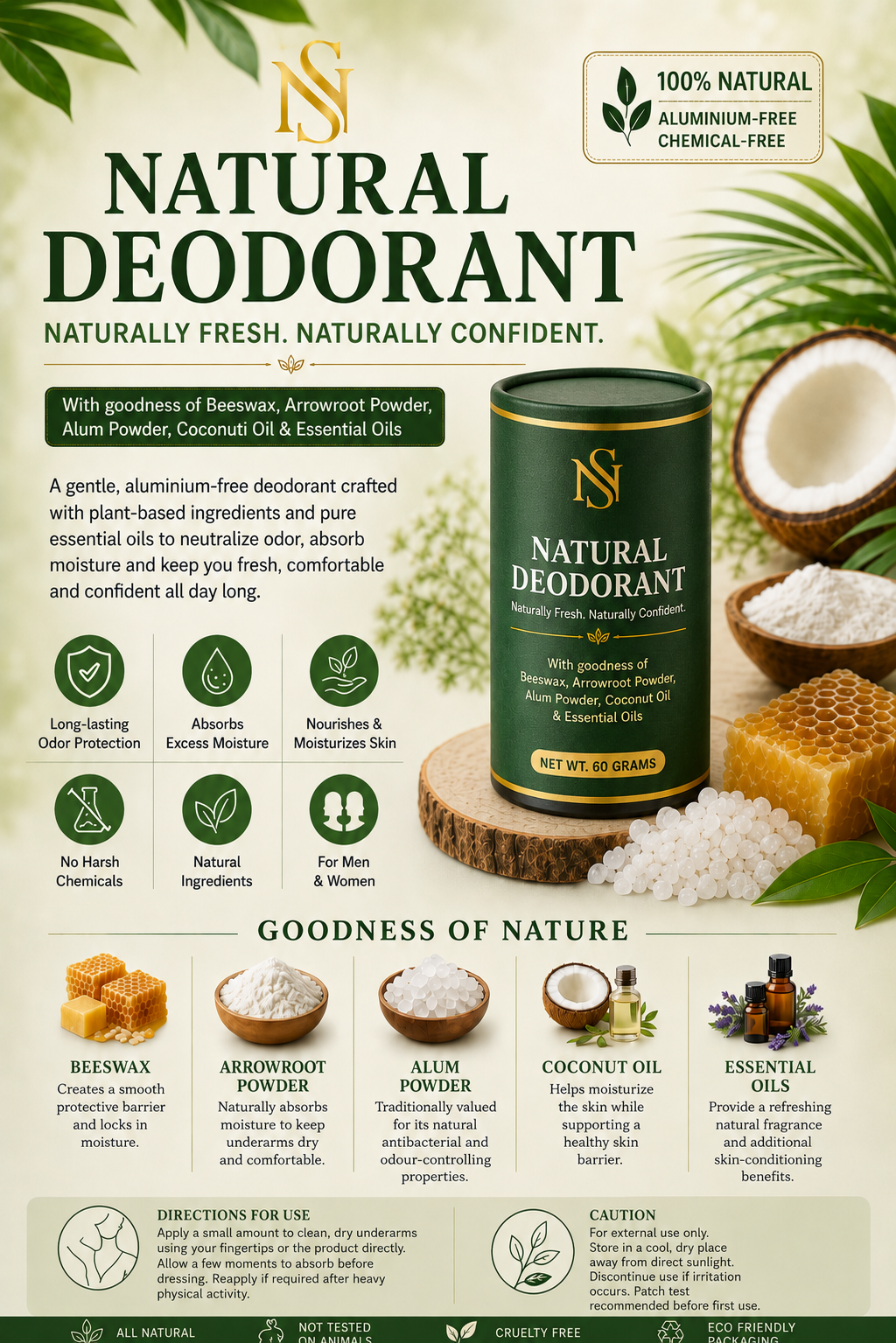 Natural Deodorant (45 gms)